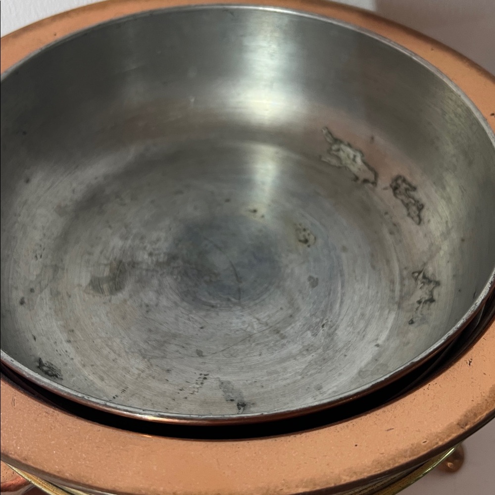 Vintage Copper Chafing Dish with Brass Accents FREE SHIPPING on this item! - Picture 3 of 3